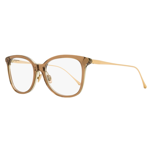 Maui Jim Rounded Square Eyeglasses MJO2221 28 Transparent Brown/Gold 52mm - Picture 1 of 2